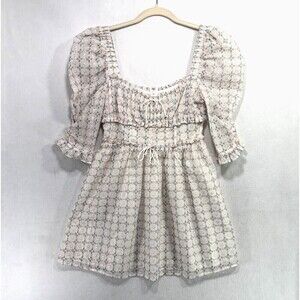 For Love & Lemons Dress Women M White Libby Mini Coquette Milkmaid Revolve NEW